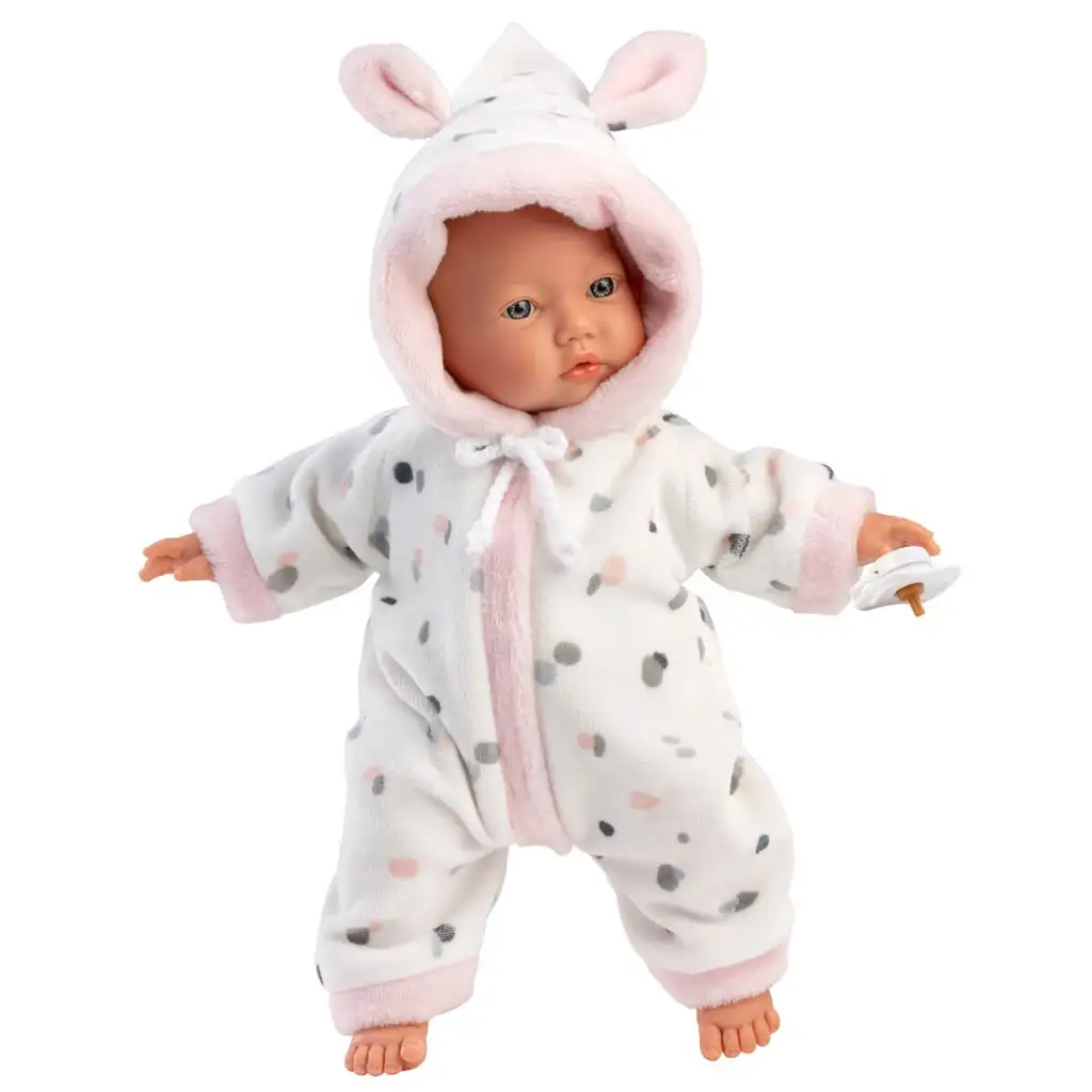 imagen de Llorens: Niña bebé con orejas de conejo en pijama suave de 31 cm 1