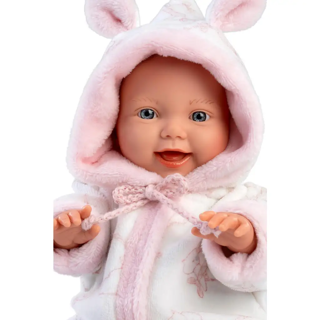 imagen de Llorens: Niña bebé suave con pijama de patrón de cigüeña 31cm 4