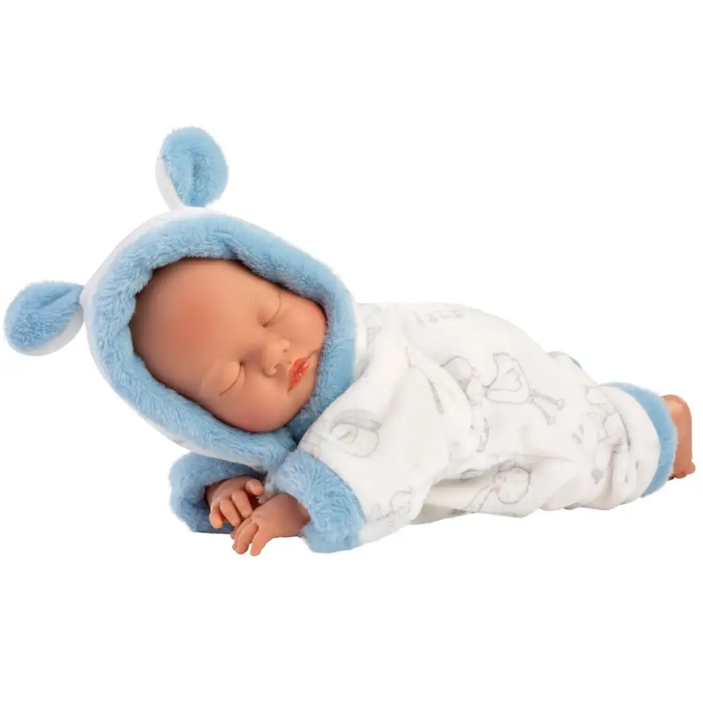 imagen de Llorens: Niño bebé en pijama suave con estampado de cigüeña 31cm 2
