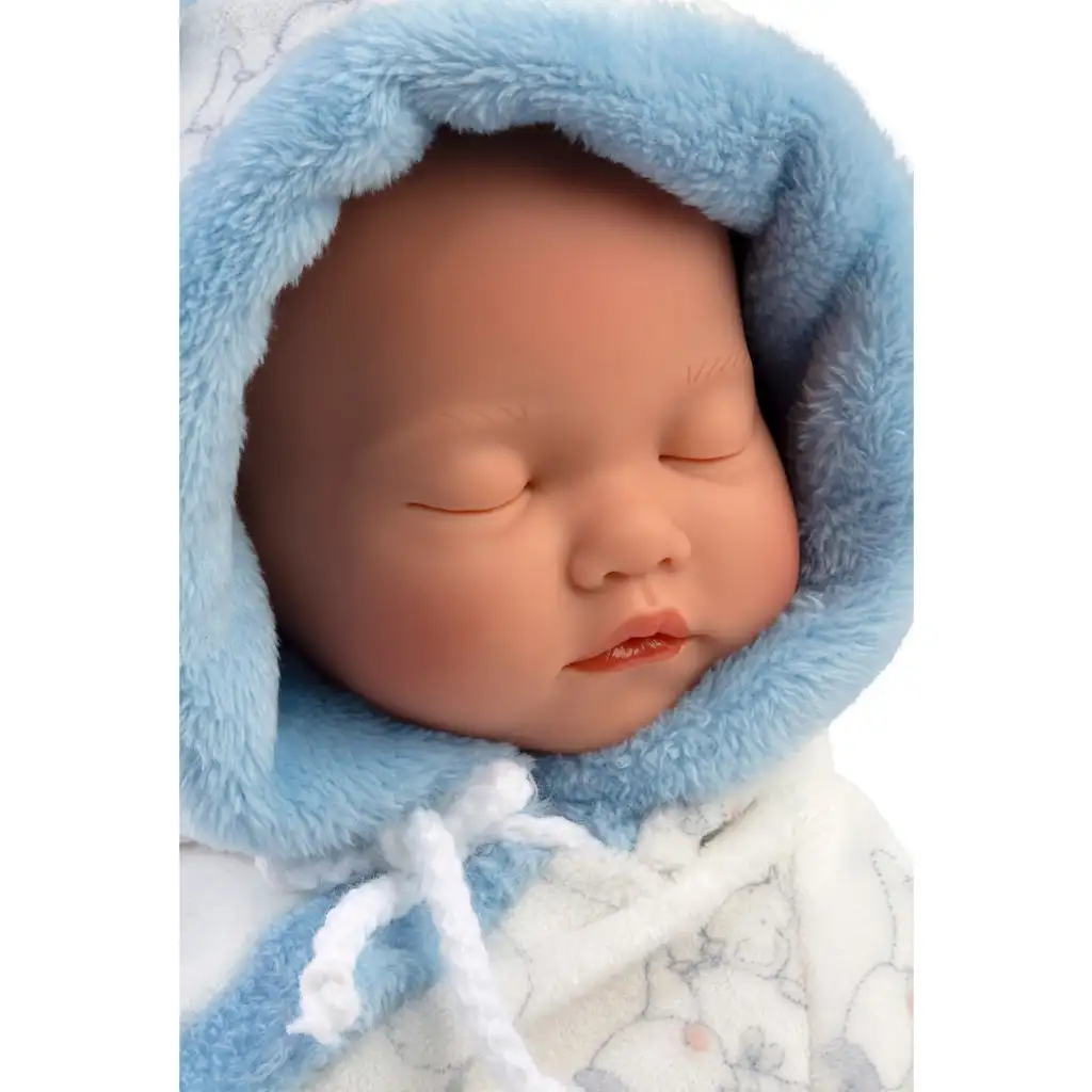imagen de Llorens: Niño bebé en pijama suave con estampado de cigüeña 31cm 4