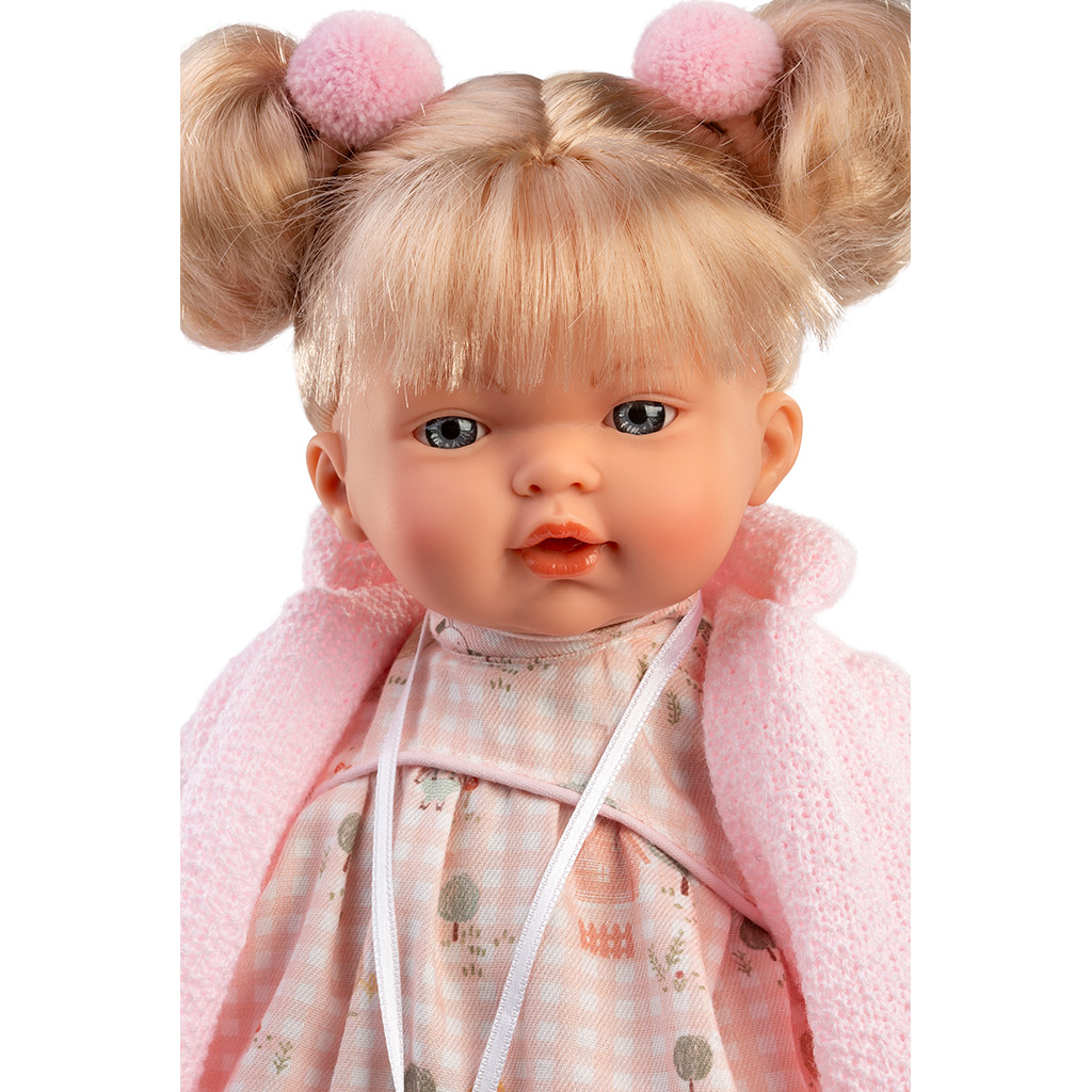 imagen de Llorens: Roberta muñeca de 33cm con chupete en cárdigan rosa 3