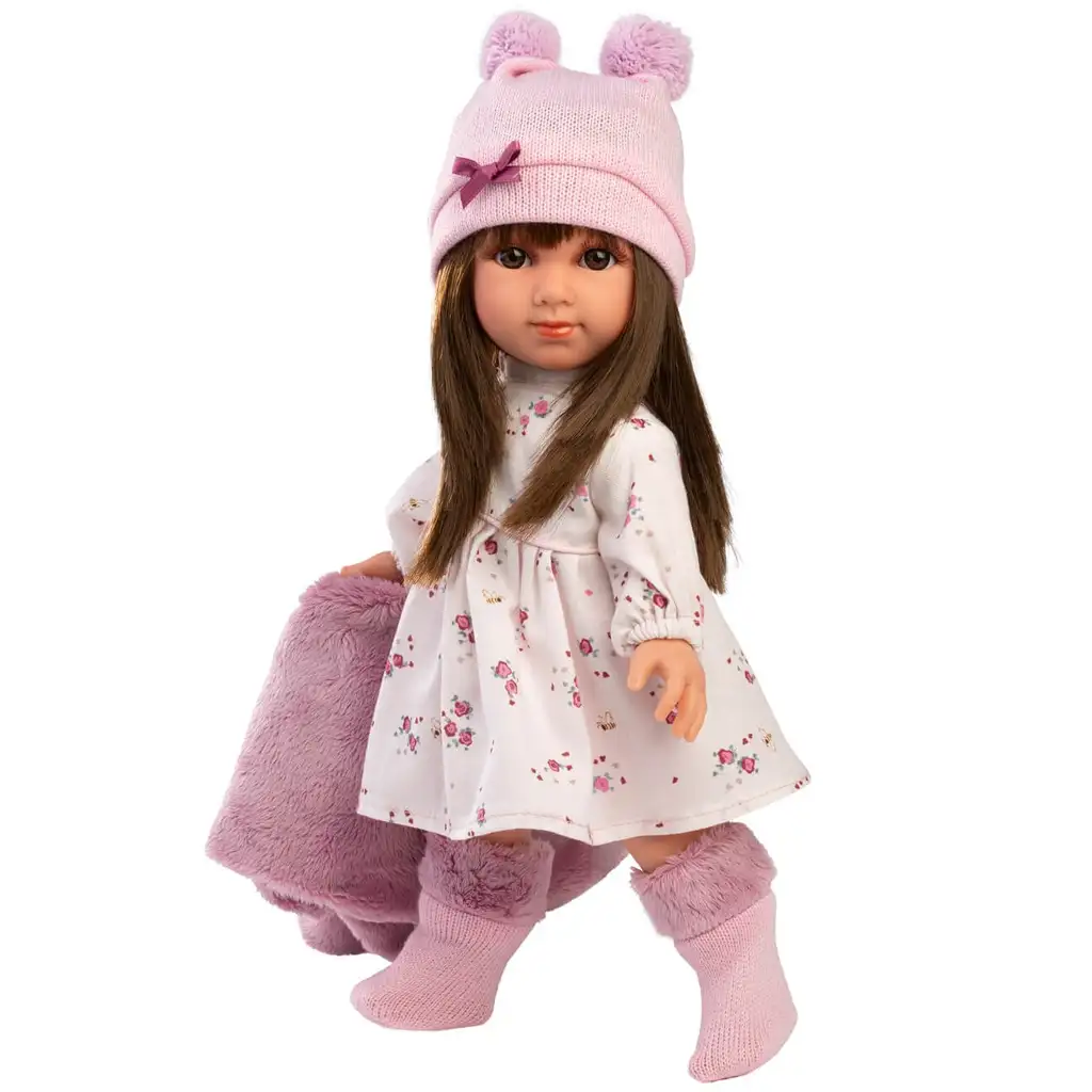 imagen de Llorens: Sara muñeca de 35 cm en falda rosa con flores 3