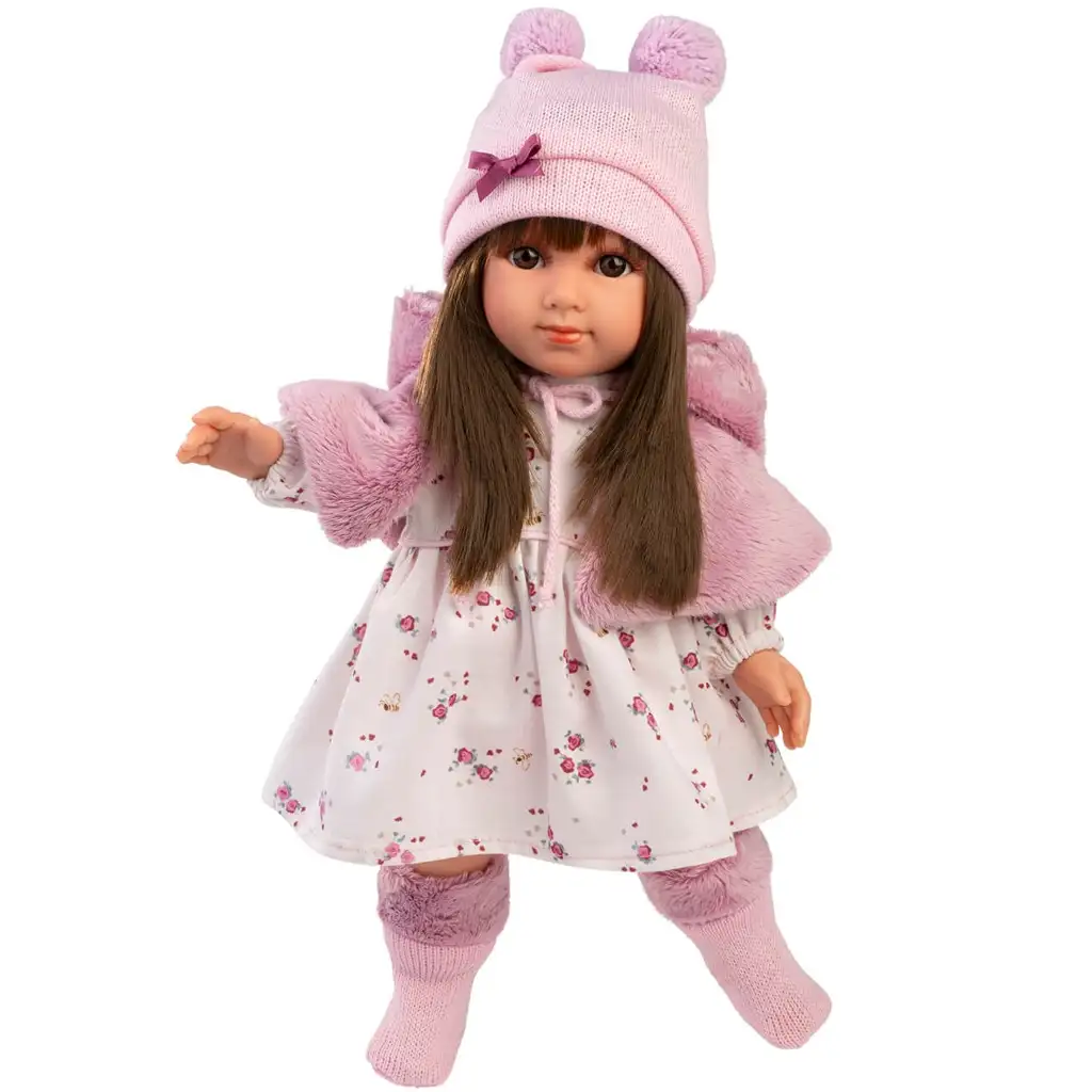 imagen de Llorens: Sara muñeca de 35 cm en falda rosa con flores 1