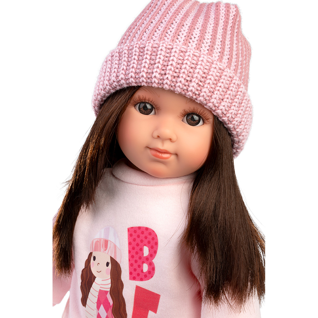 imagen de Llorens: Sara muñeca de 35 cm en gorro de punto rosa 4