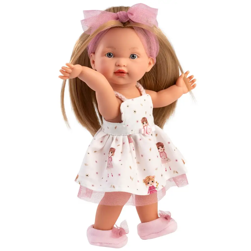 imagen de Llorens: Valeria muñeca de 28 cm con falda estampada 3