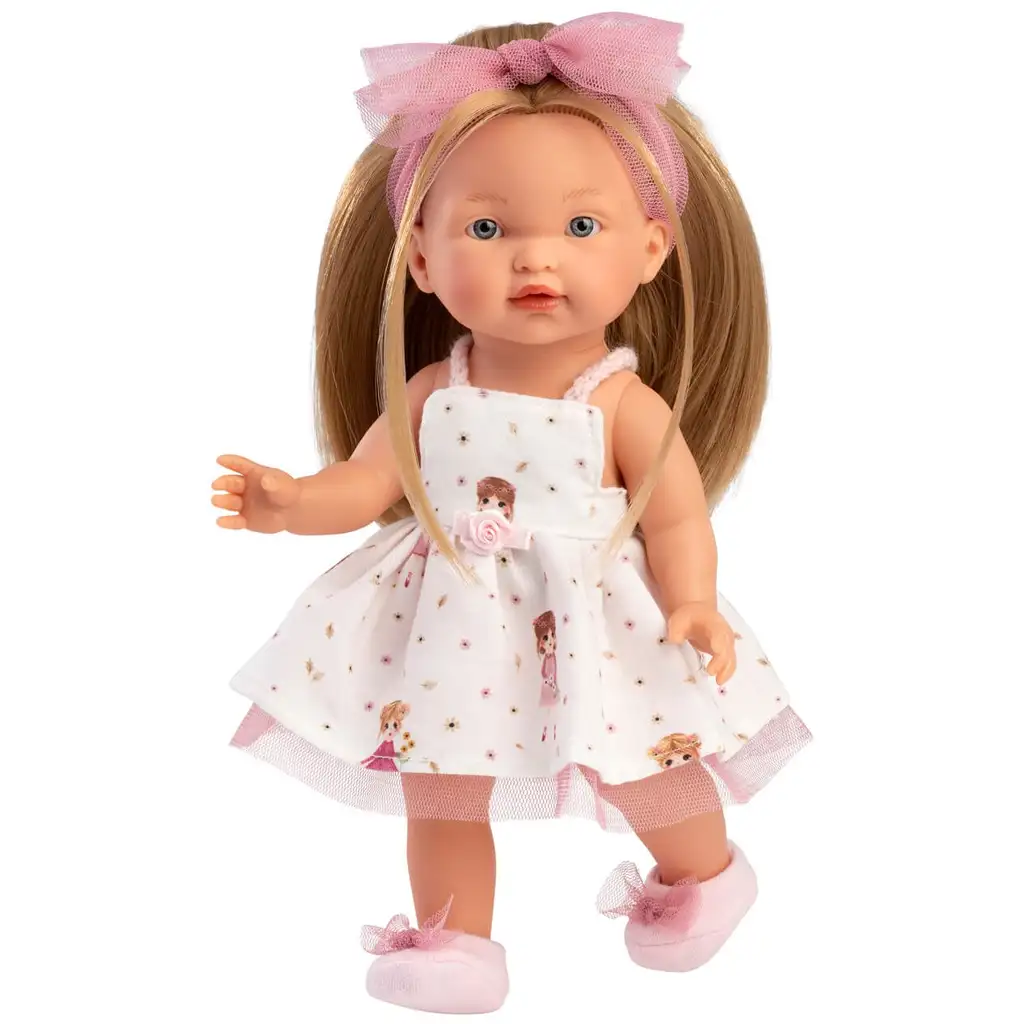 imagen de Llorens: Valeria muñeca de 28 cm con falda estampada 1