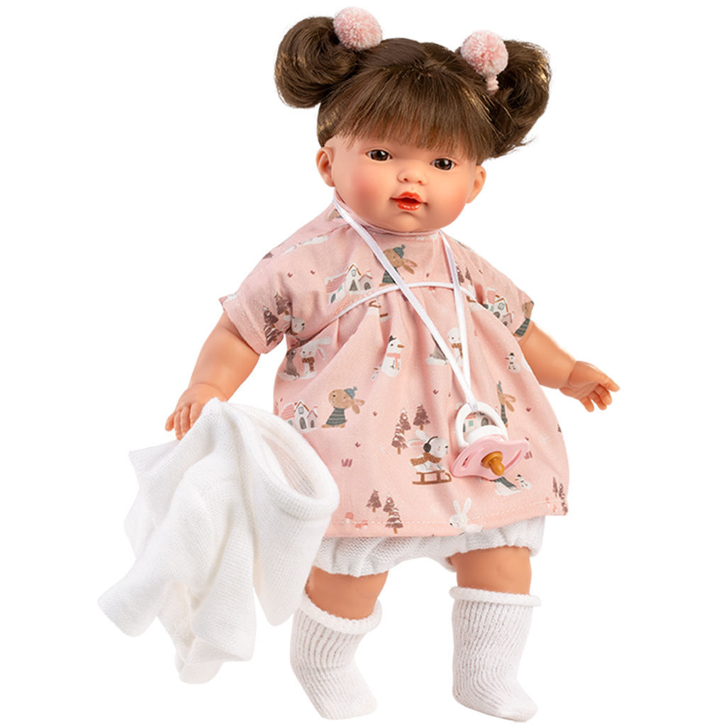 imagen de Llorens: Vera muñeca de 33 cm con ropa de conejito y chupete 2