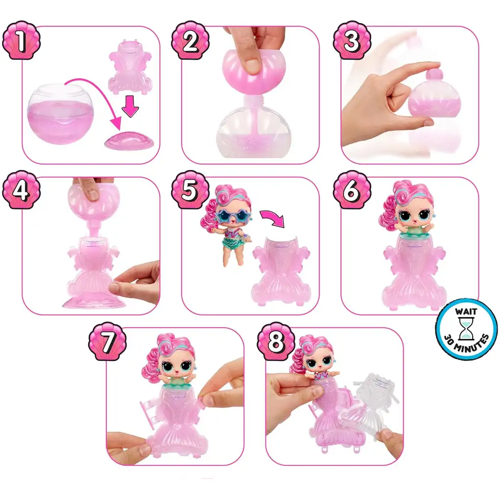 imagen de L.O.L. Surprise: Sorpresa de sirena pequeños hazlo tú mismo con cola de sirena que cambia de color 1ud 3