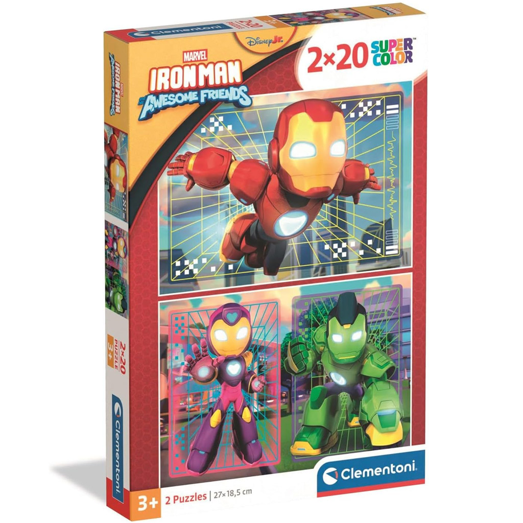imagen de Los maravillosos amigos de Iron Man 2x20 piezas Supercolor puzzle - Clementoni 1