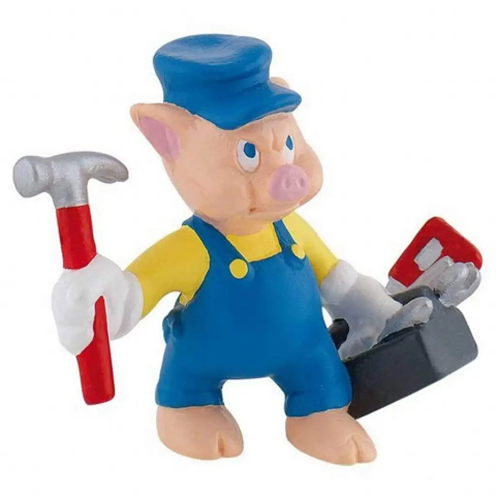 imagen de Los tres cerditos: Figura de juego cerdito arquitecto - Bullyland 1