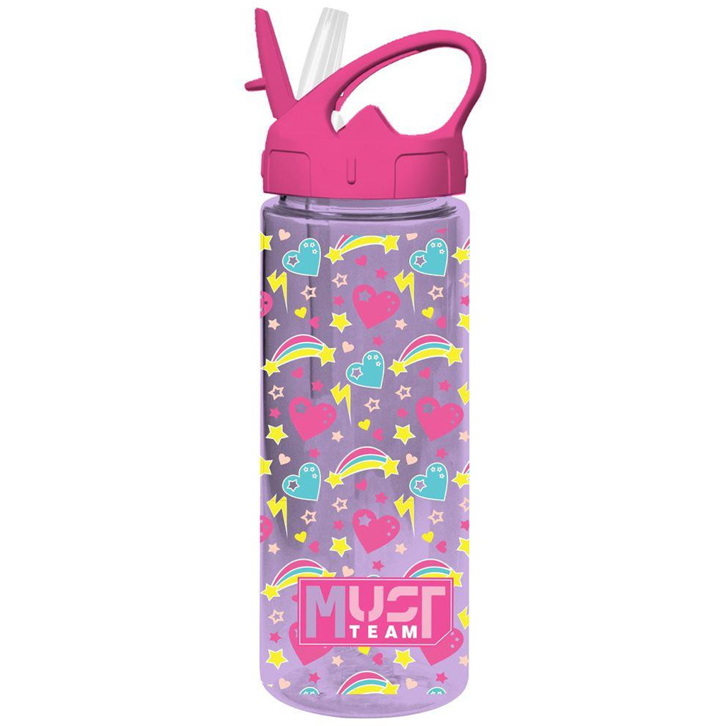 imagen de Luna: Botella de plástico con diseño de Must Team y pajita en varias versiones 500ml 1ud 3
