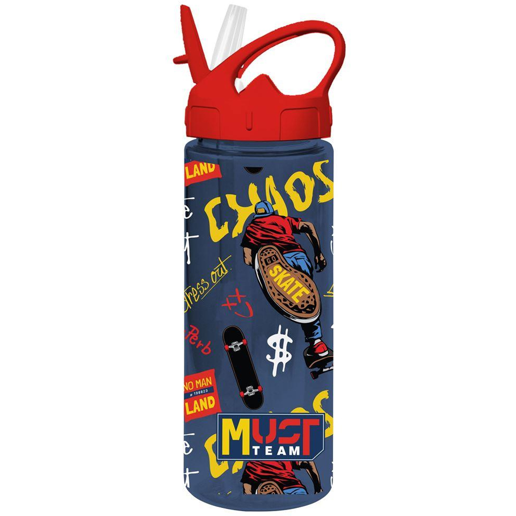 imagen de Luna: Botella de plástico con diseño de Must Team y pajita en varias versiones 500ml 1ud 5