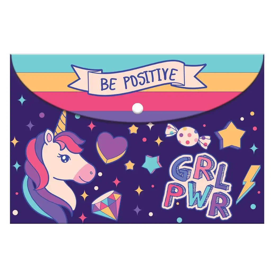 imagen de Luna: Carpeta con cierre de unicornio A/4 1