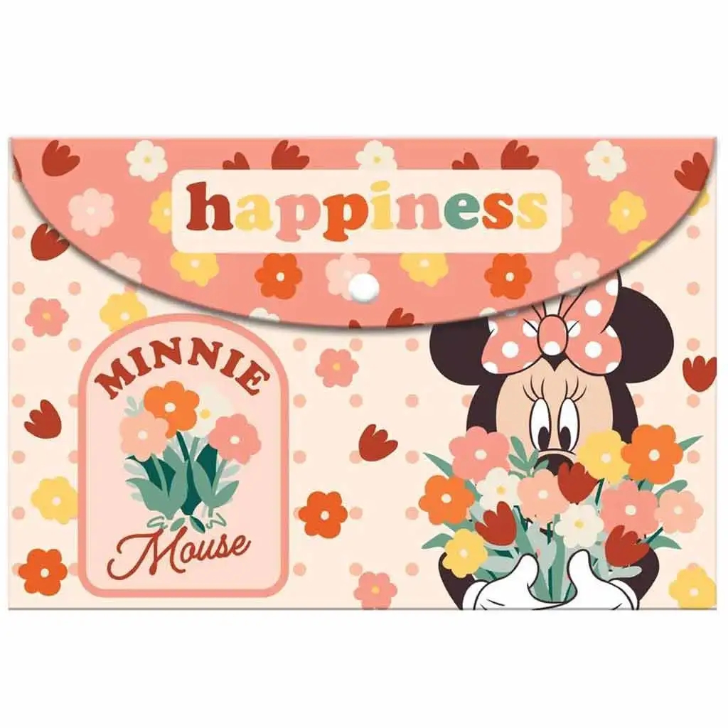 imagen de Luna: Carpeta de plástico con broche de Minnie Mouse tamaño A/4 1