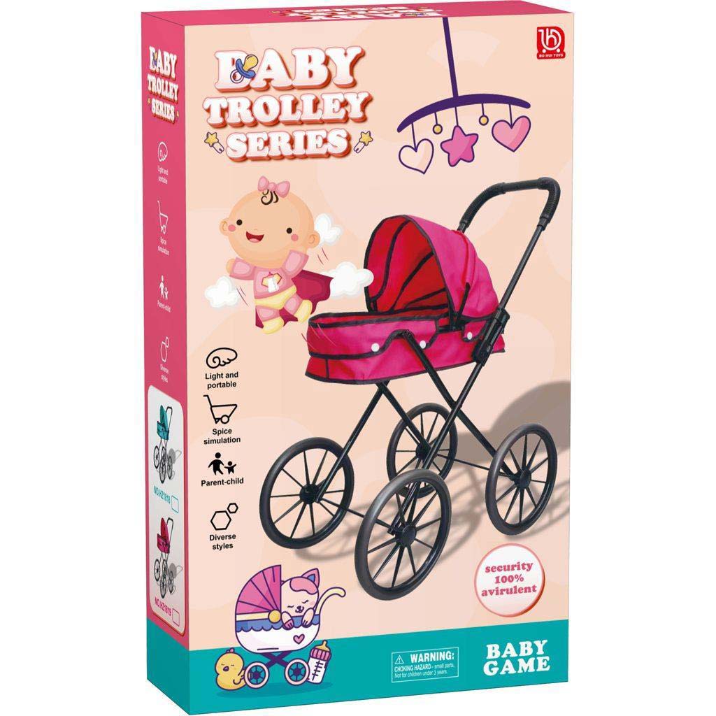 imagen de Luna: Carrito de bebé rosa en caja 39x66x74cm 1