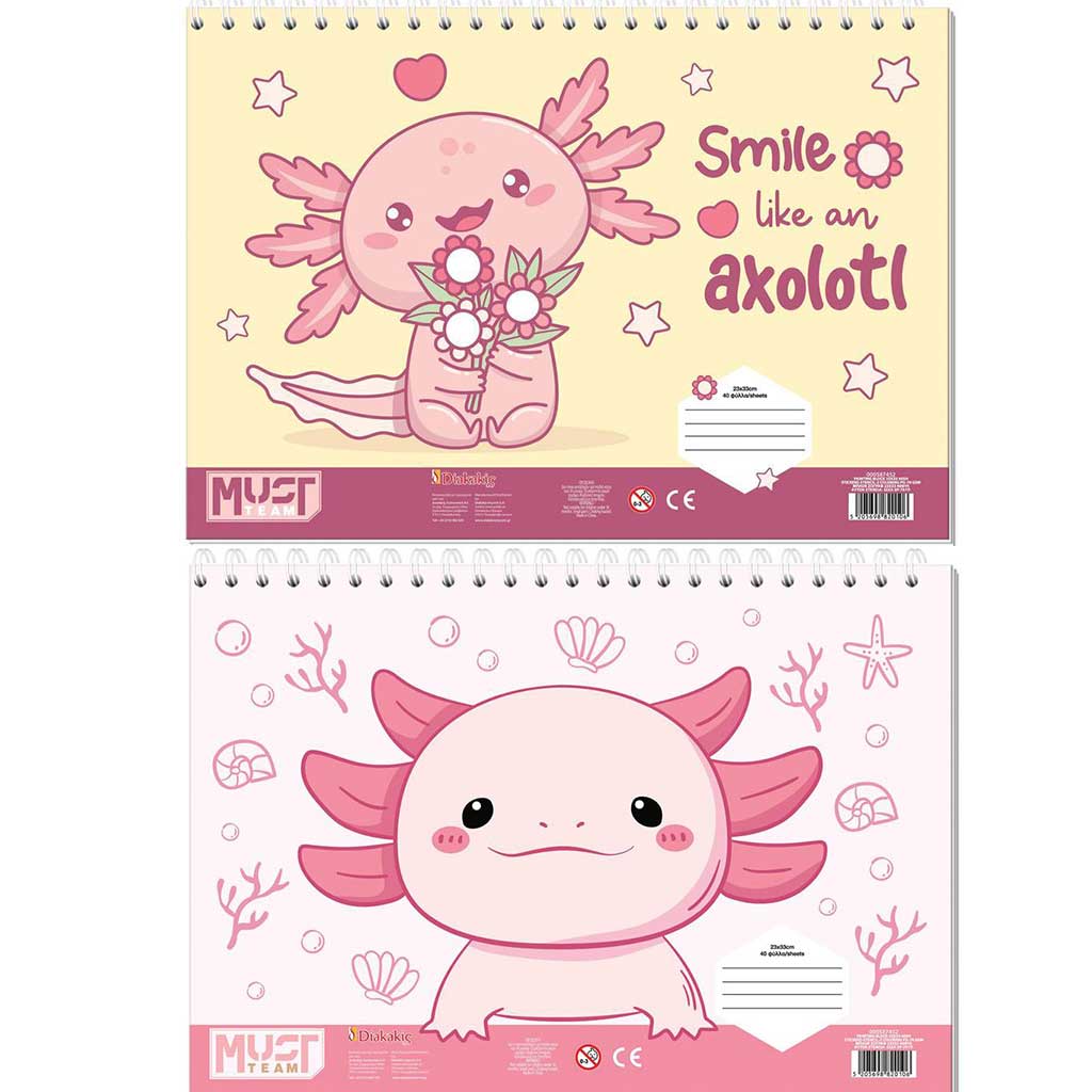 imagen de Luna: Cuaderno de bocetos Must Axolotl A4 de 30 hojas en varias versiones 1