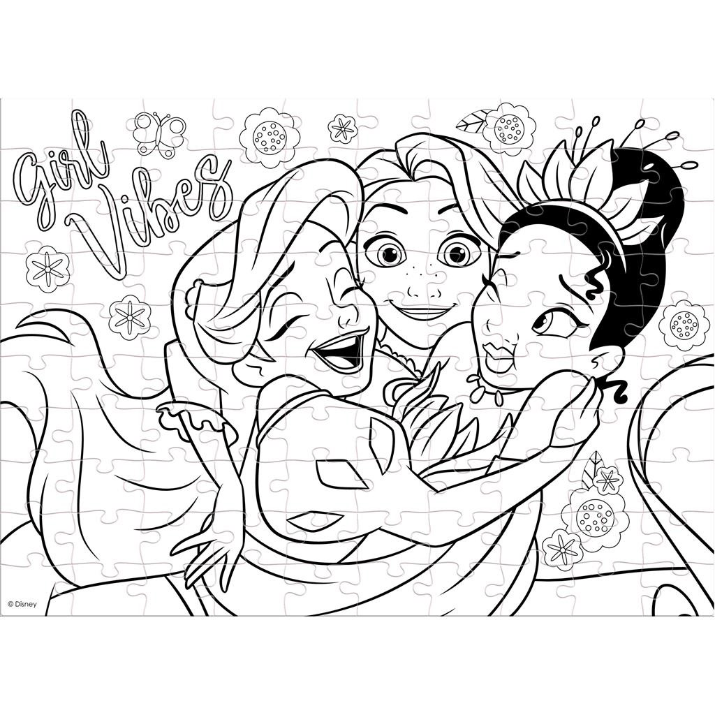 imagen de Luna: Disney princesas 2 en 1 100 piezas puzzle para colorear 3