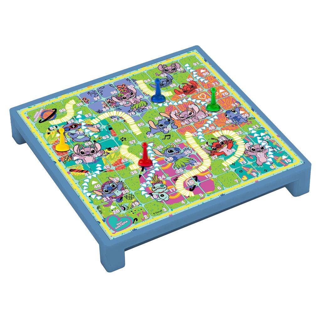 imagen de Luna: Disney Stitch 2 en 1 juego de mesa - Serpientes y escaleras y 4 en raya 2