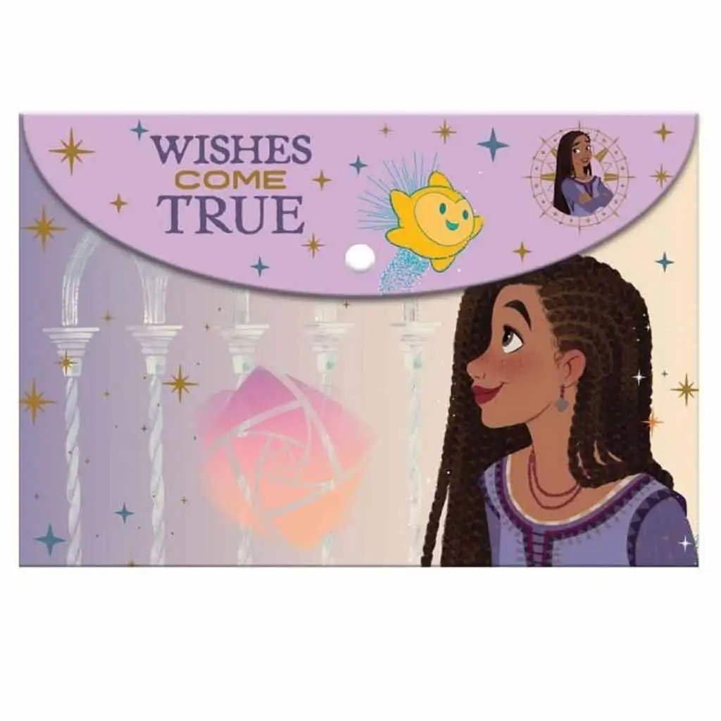 imagen de Luna: Disney Wish - Carpeta de plástico con cierre a presión tamaño A/4 1