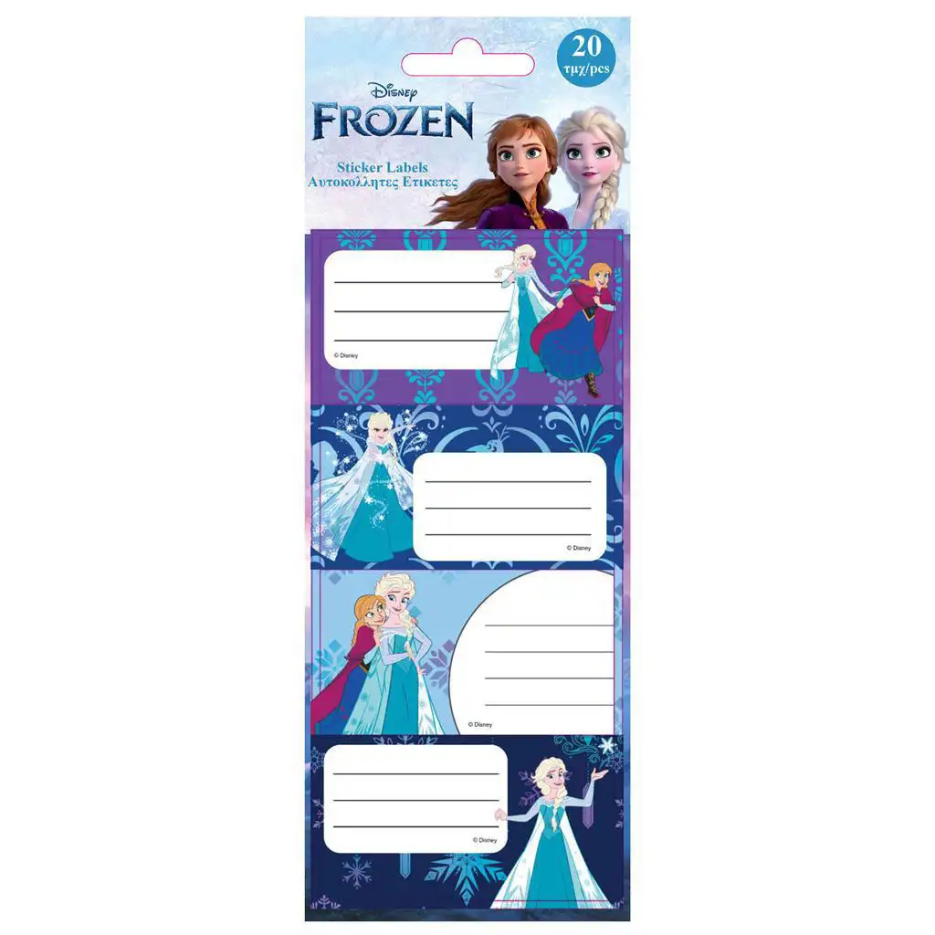 imagen de Luna: Etiquetas para cuadernos de Frozen paquete de 20 unidades 1