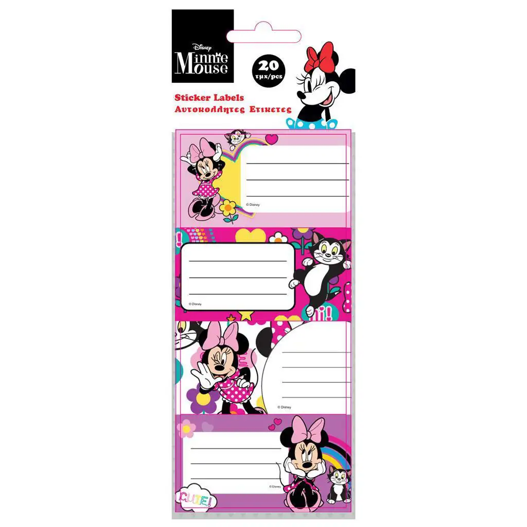 imagen de Luna: Etiquetas para cuadernos de Minnie Mouse paquete de 20 unidades 1