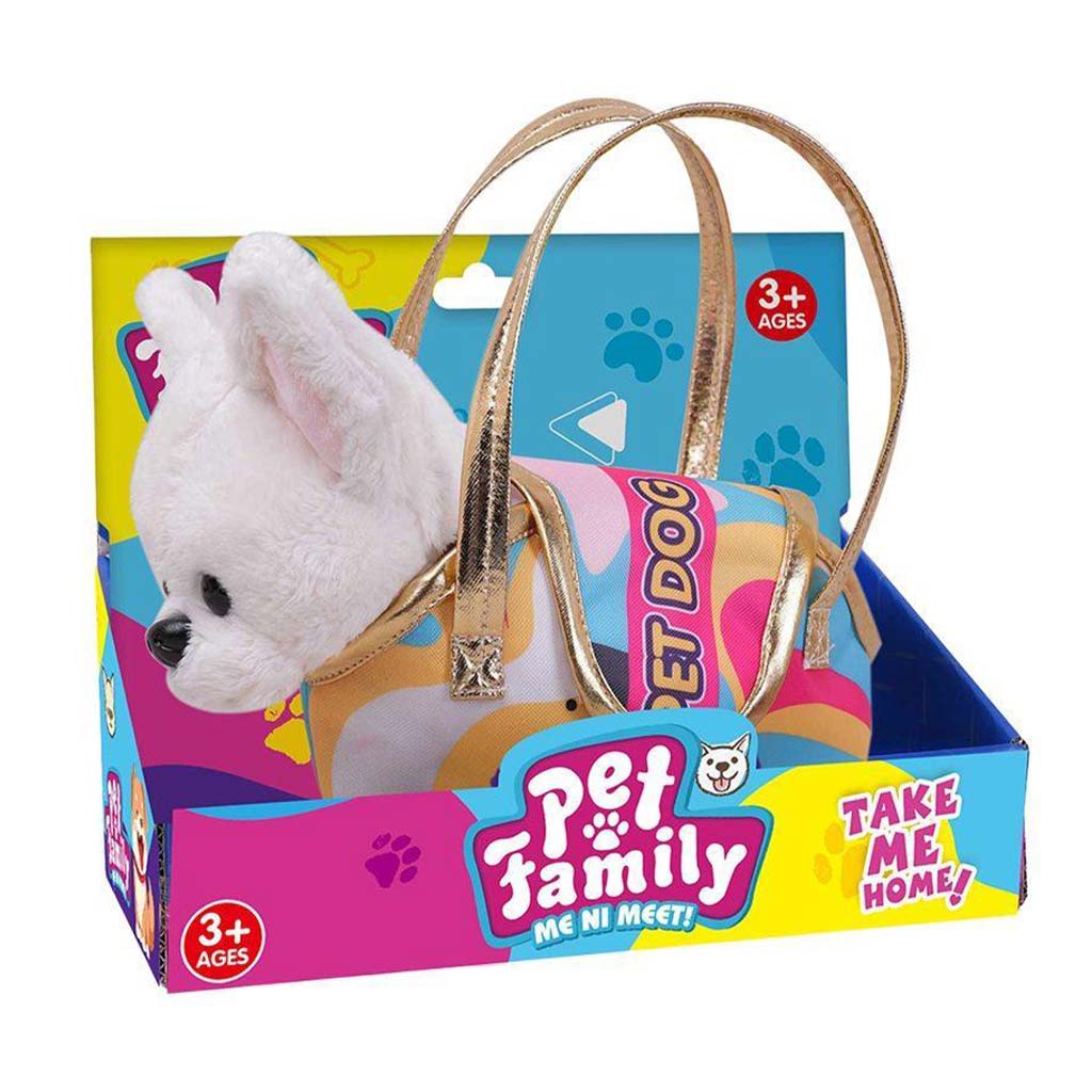 imagen de Luna: Familia de Mascotas Perrito de Peluche en Bolsa de Perro 20cm 1