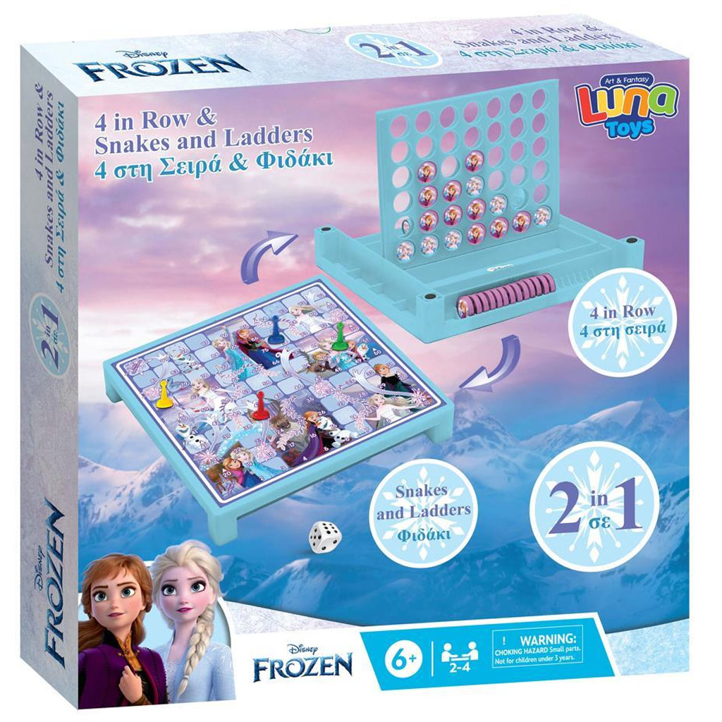 imagen de Luna: Frozen 2 - Juego de mesa 2 en 1 – Cuatro en raya y Serpientes y escaleras 1