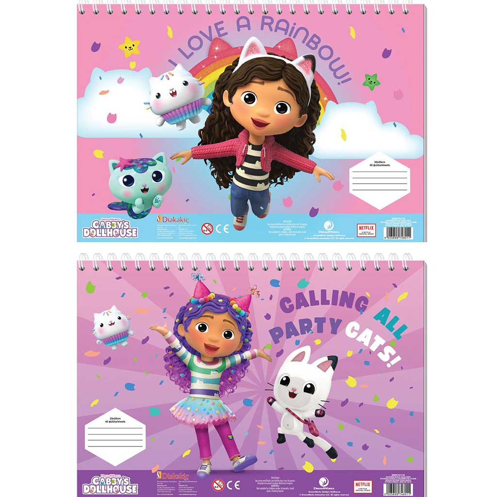 imagen de Luna: Gabi casa de muñecas cuaderno de bocetos creativo para colorear con pegatinas y plantilla en varias versiones 1