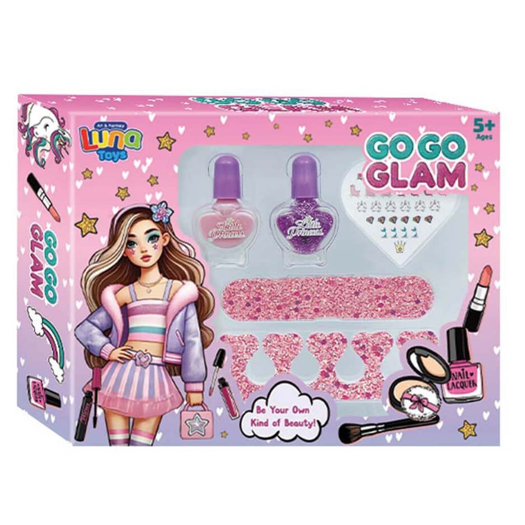 imagen de Luna: Go-Go Glam Set de Manicura con Uñas Postizas y Esmaltes de Uñas de 5 Piezas 1