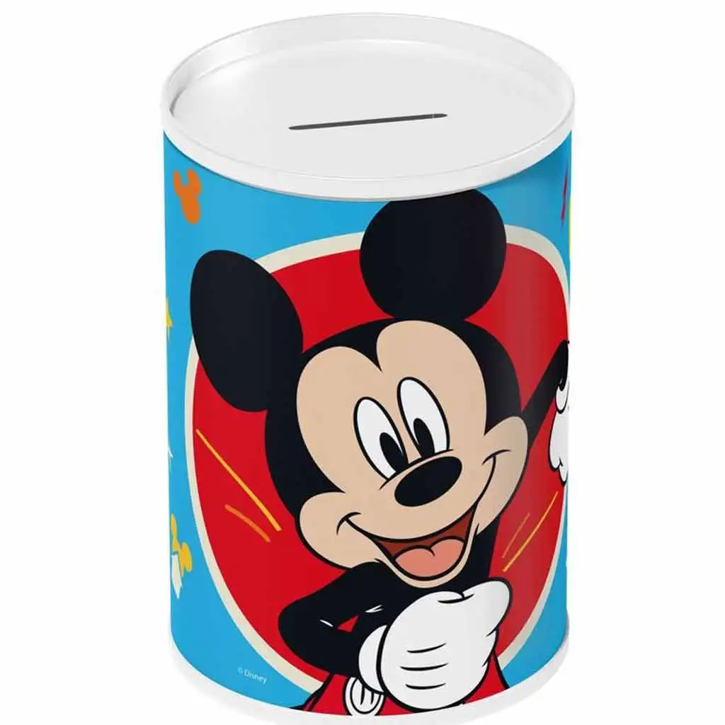 imagen de Luna: hucha metálica en forma de cilindro de Mickey Mouse 10x15cm 1