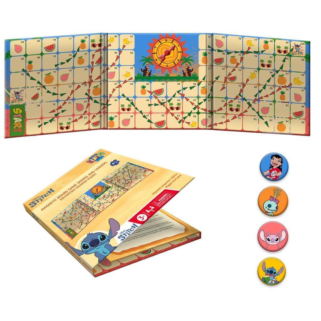 imagen de Luna: Juego de mesa magnético de Serpientes y Escaleras con personajes de Disney Stitch 1