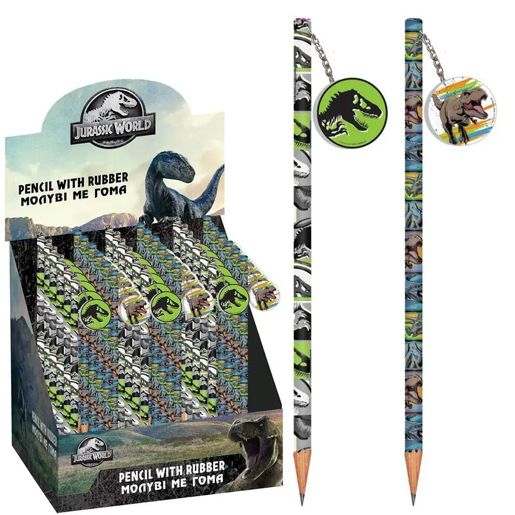 imagen de Luna: lápiz de grafito de Jurassic World con goma, en dos versiones 1ud 1