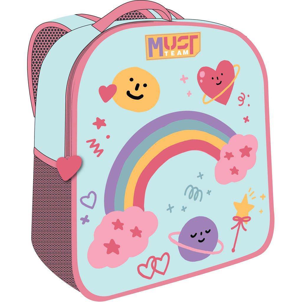 imagen de Luna: Mochila de jardín de infancia con diseño de arcoíris Must Team 3D 26x10x32cm 1