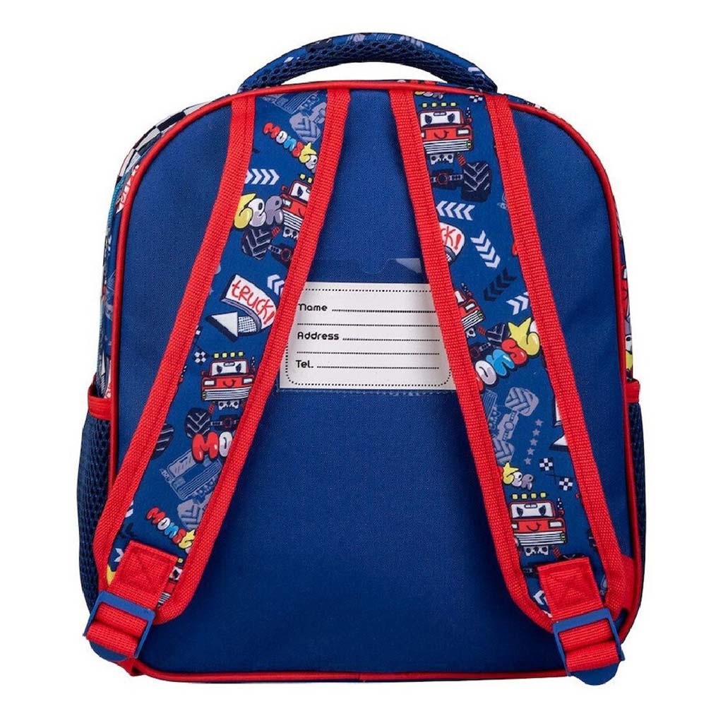 imagen de Luna: Mochila de jardín de infantes con diseño de Must Team Monster Truck redondeada de 2 compartimentos 27x10x31cm 2