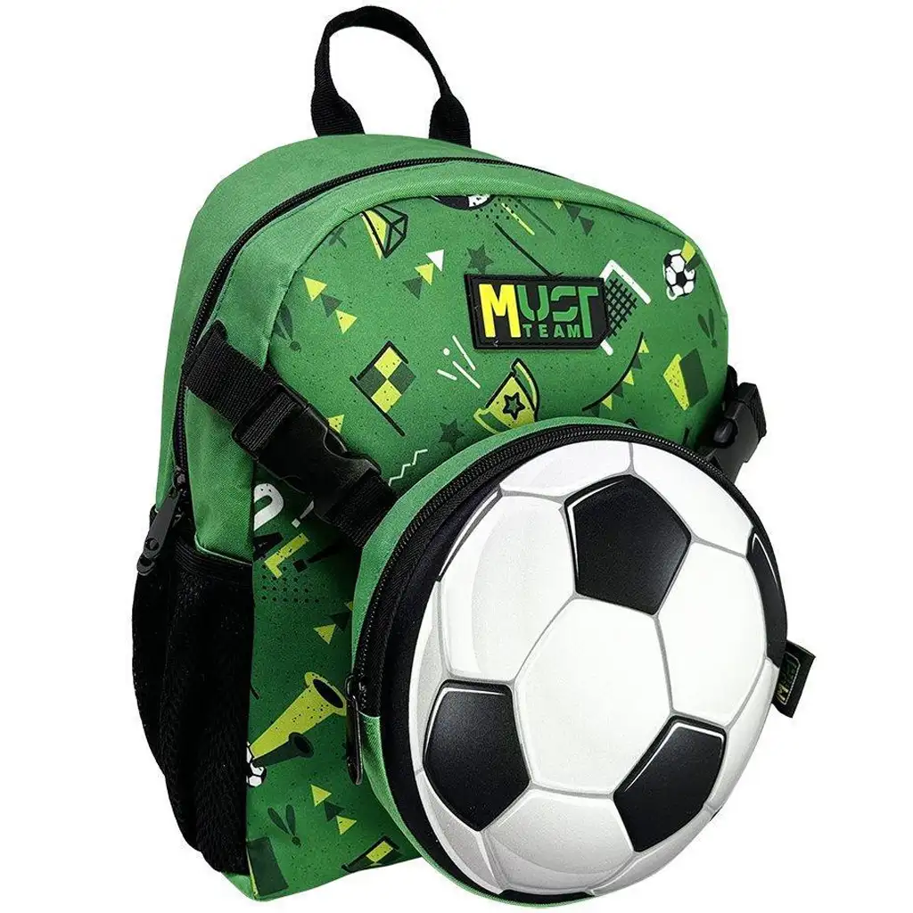 imagen de Luna: Mochila de jardín de infantes Must Team de fútbol de 1 compartimento con riñonera desmontable 28x14x33cm 1