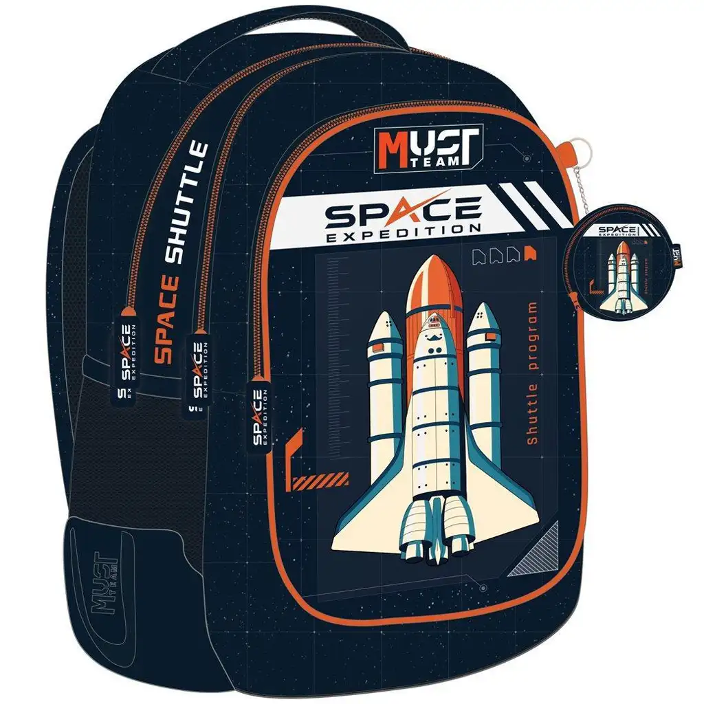 imagen de Luna: Mochila escolar de astronauta Must Team redondeada de 3 compartimentos, mochila 32x18x43cm 1