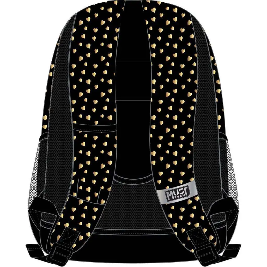 imagen de Luna: Mochila escolar negra con mariposas, mochila de 3 compartimentos 32x18x43cm 2