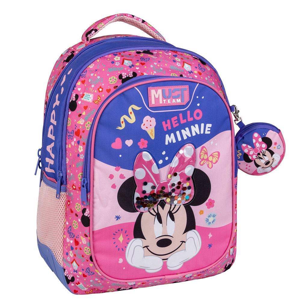 imagen de Luna: Mochila escolar redondeada de 3 compartimentos Team Hello Minnie, 32x18x43cm 1