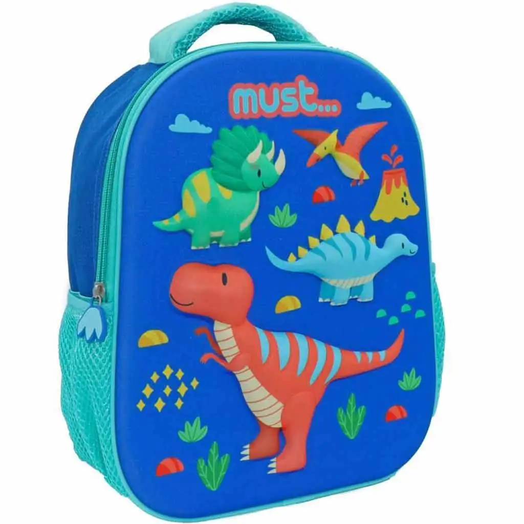 imagen de Luna: Mochila escolar redondeada de un solo compartimento con estampado de dinosaurios 26x10x32cm 1