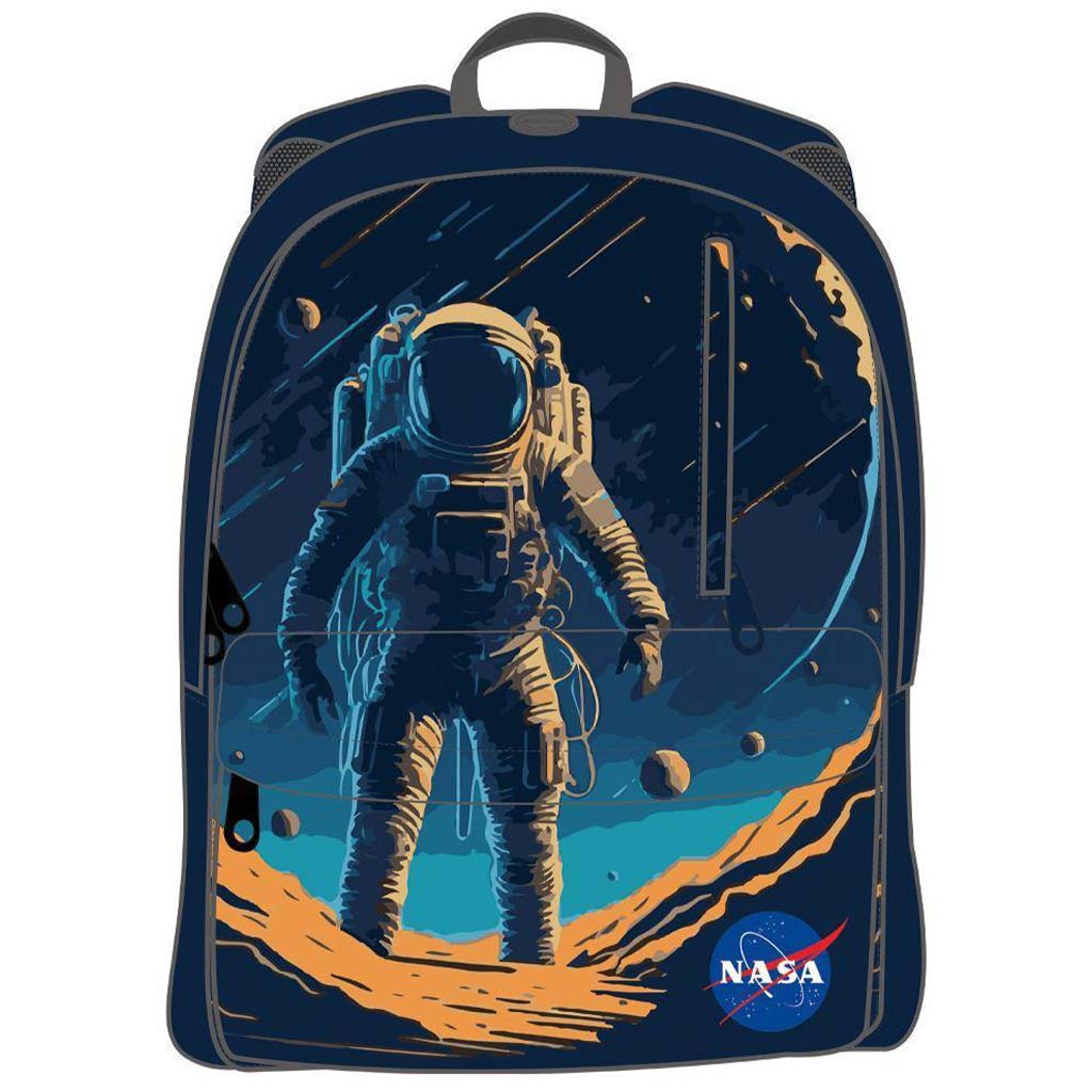 imagen de Luna: Mochila escolar redondeada del equipo NASA, mochila 32x17x42cm 1