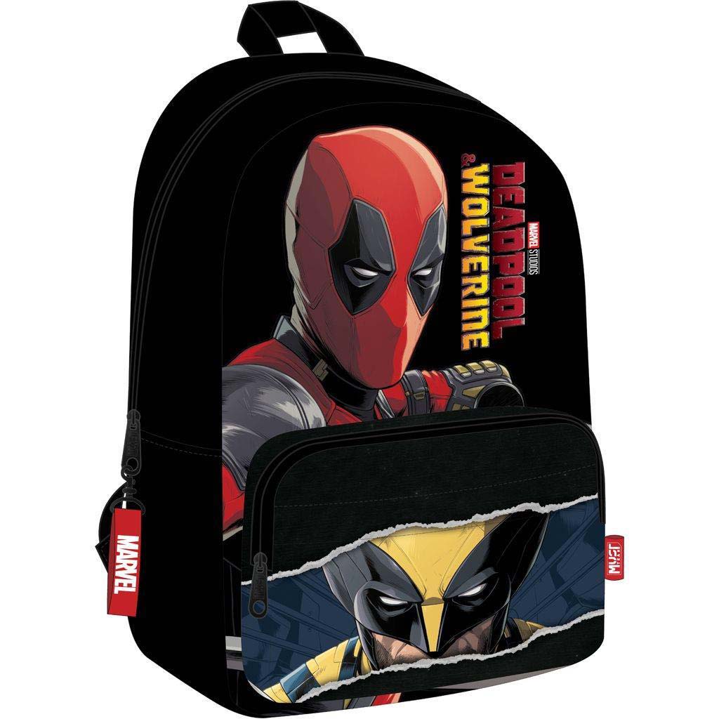 imagen de Luna: Mochila escolar redondeada Must Team Marvel Deadpool y Wolverine 29x17x41cm 1