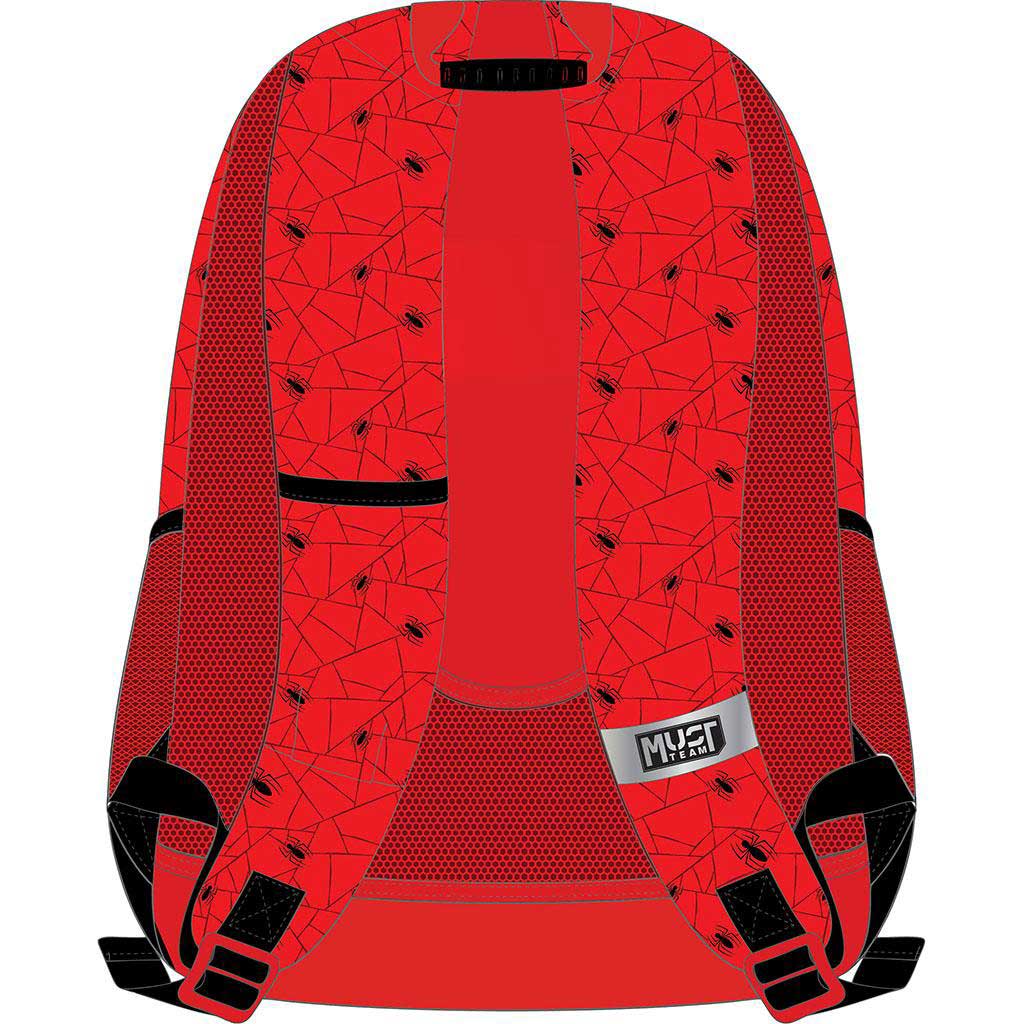 imagen de Luna: Mochila escolar roja redondeada de 3 compartimentos del equipo de Spider-Man, mochila 32x18x43cm 2