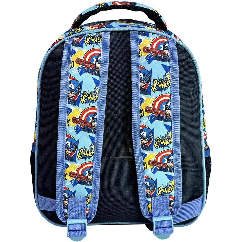 imagen de Luna: Mochila redondeada de jardín de infantes Must Team Capitán América 27x10x31cm 2