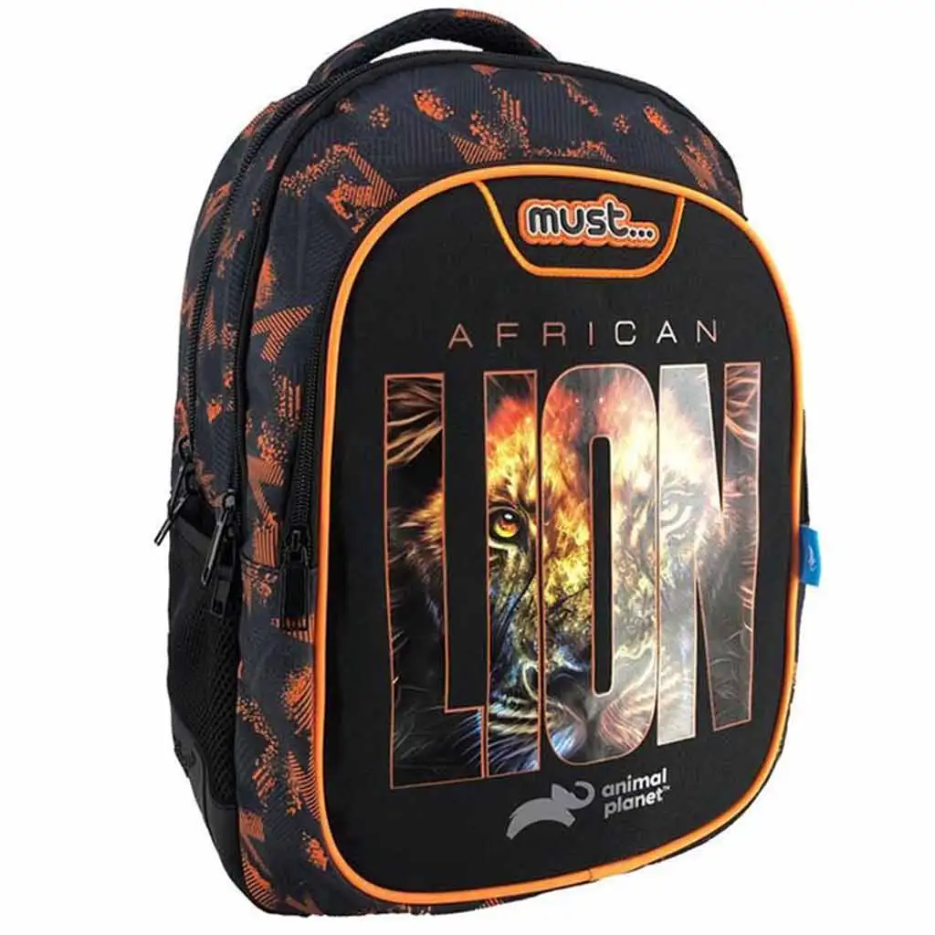 imagen de Luna: Must... Animal Planet mochila escolar de tres compartimentos - León africano 32x18x43cm 1