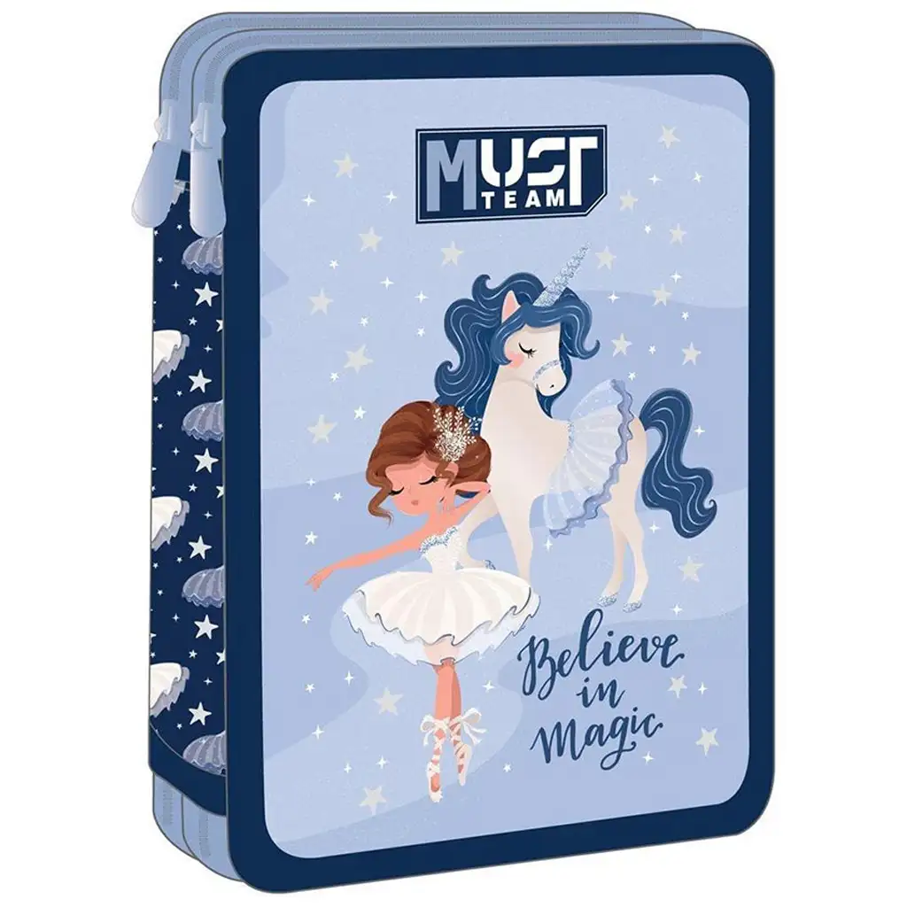 imagen de Luna: Must Team Believe in magic unicornio con diseño de 2 niveles estuche de lápices 1