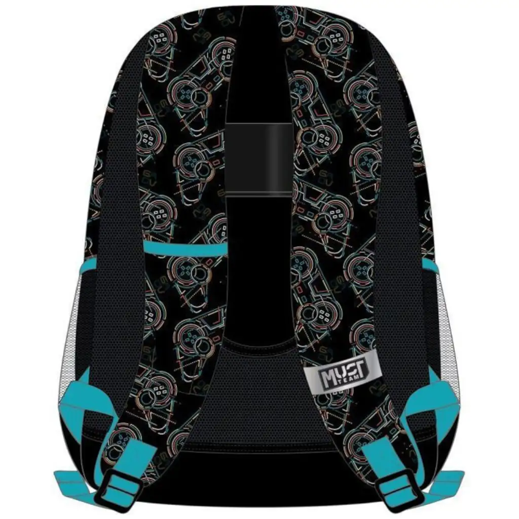 imagen de Luna: Must Team Game on mochila escolar redondeada de 3 compartimentos con diseño de balón de fútbol, mochila 32x18x43cm 2