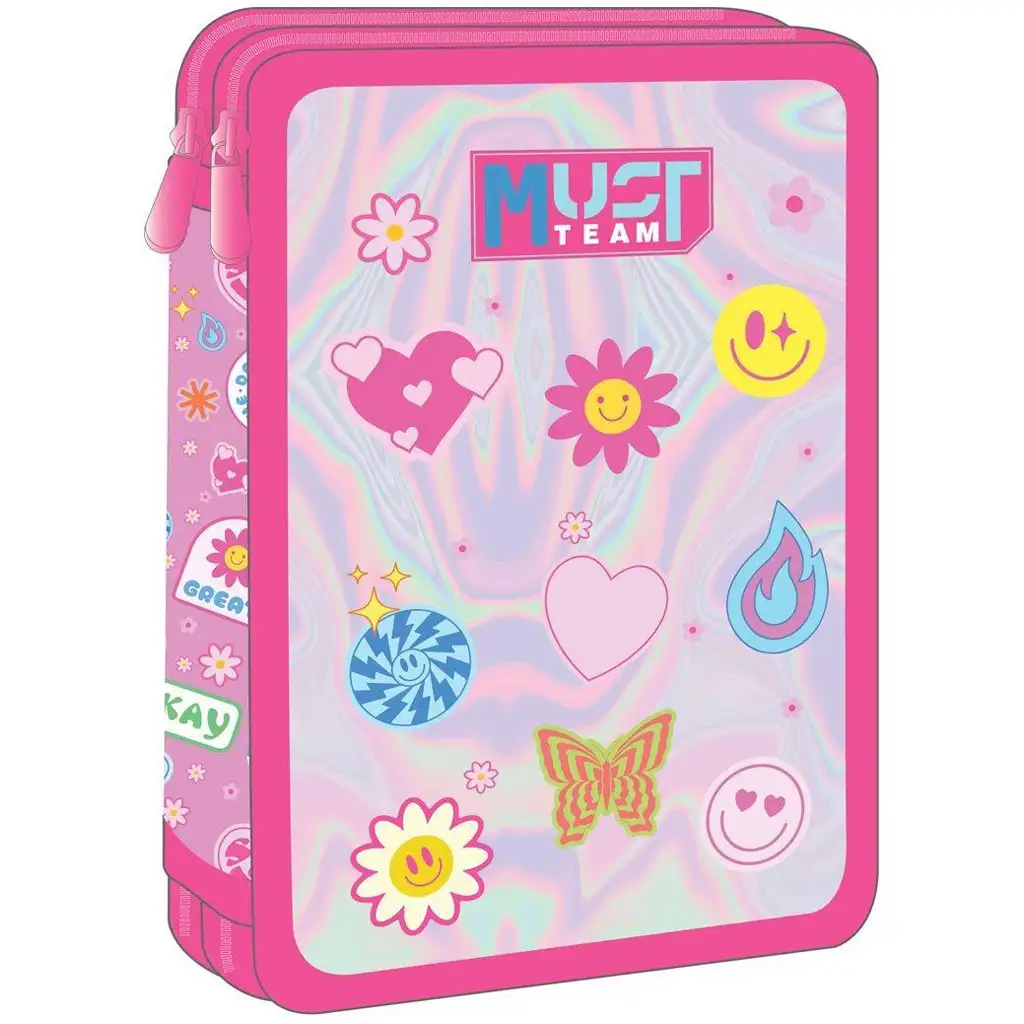 imagen de Luna: Must Team Good Vibes smiley de menta de 2 niveles estuche de lápices 1