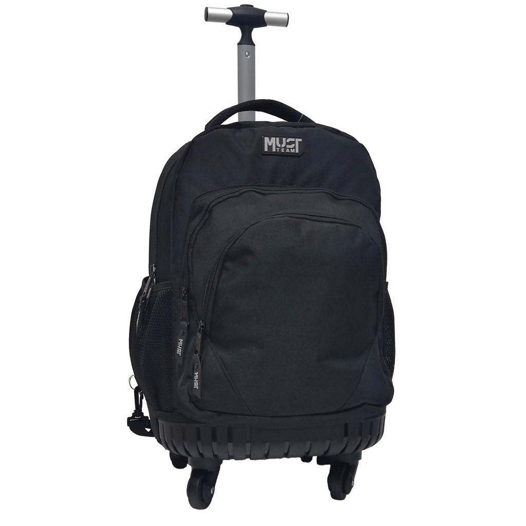 imagen de Luna: Must Team Negro mochila con ruedas de 3 compartimentos, mochila 31x24x45cm 1