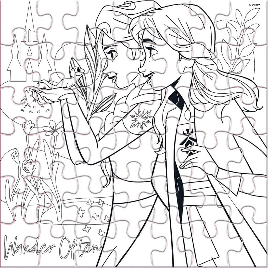 imagen de Luna: Puzzle coloreable de 42 piezas de los hermanos de Frozen 2 3