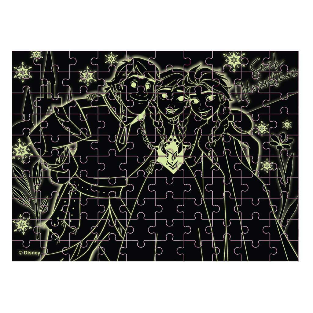 imagen de Luna: Puzzle de 100 piezas de Frozen que brilla en la oscuridad 3